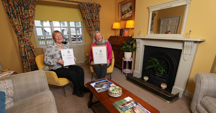 Hazel Robson (Head Housekeeper) and Sarah Townsend (Accomodation Adviser) inside a cottage at Auckland Palace.